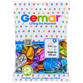 Купить Шары воздушные METALLIC "Gemar" 12" (100шт). Микс цветов оптом